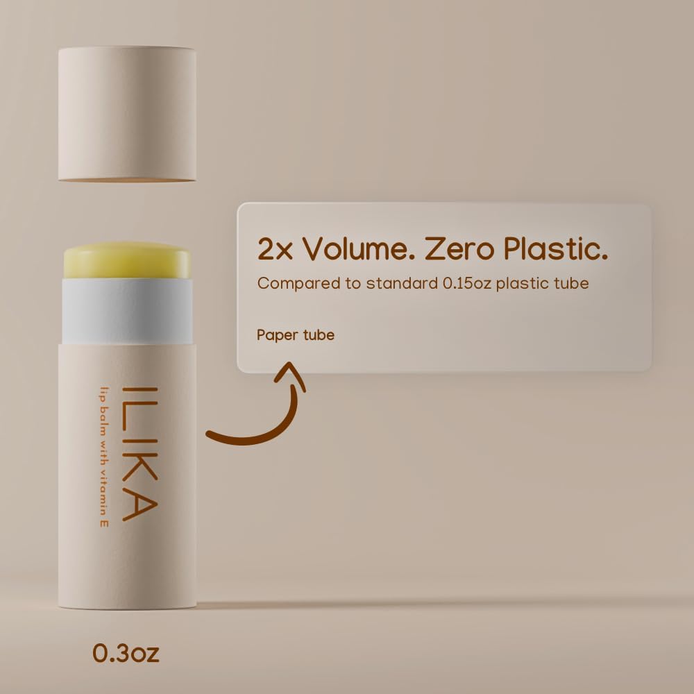 ILIKA Lip balm Organic, 2 Pack, Vanilla & Peppermint