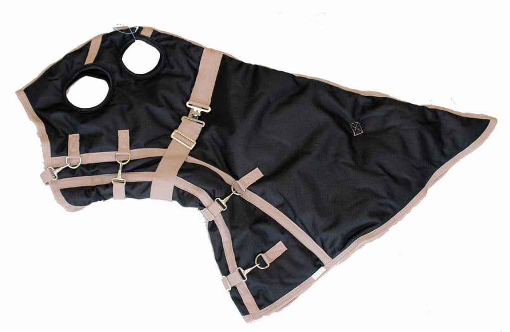 AJ Tack 1200D Waterproof Turnout Horse Blanket with Hood - Black
